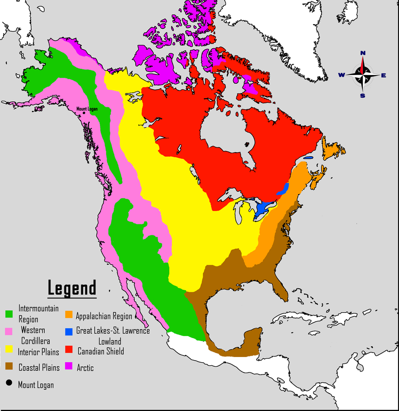 The Physical Regions Of North America Map